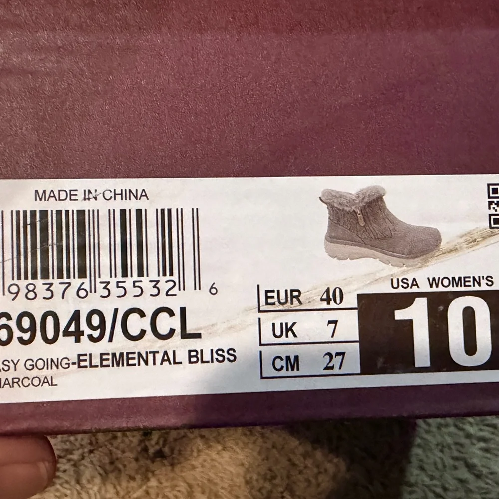 Skechers Easy Going Elemental Bliss Boots Women's 10 Grey Charcoal New